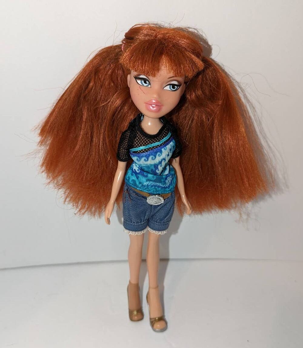 Vintage 2001 Bratz Meygan Doll Orange Auburn Hair Green Eyes Collectible